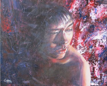 Malerei mit dem Titel "l'ombre-d'un-doute.…" von Chantal Martin (chm), Original-Kunstwerk, Acryl