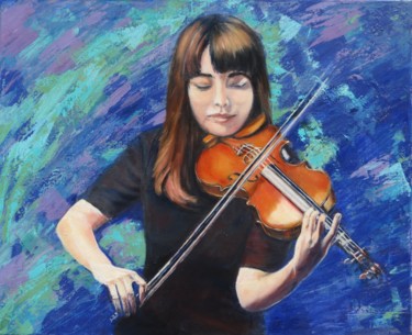 Pintura titulada "PASSION MUSICALE" por Chantal Martin (chm), Obra de arte original, Oleo