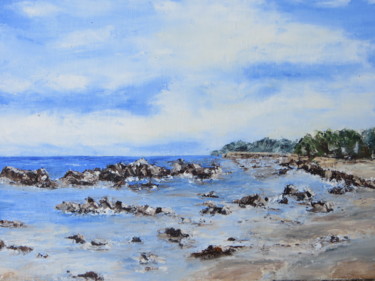 Painting titled "A MAREE BASSE" by Chantal Martin (chm), Original Artwork, Oil