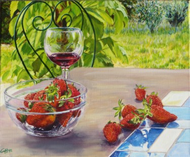 Painting titled "INSTANT GOURMAND" by Chantal Martin (chm), Original Artwork, Oil