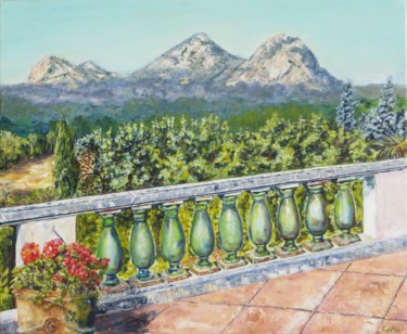 Painting titled "VUE IMPRENABLE" by Chantal Martin (chm), Original Artwork, Oil Mounted on artwork_cat.