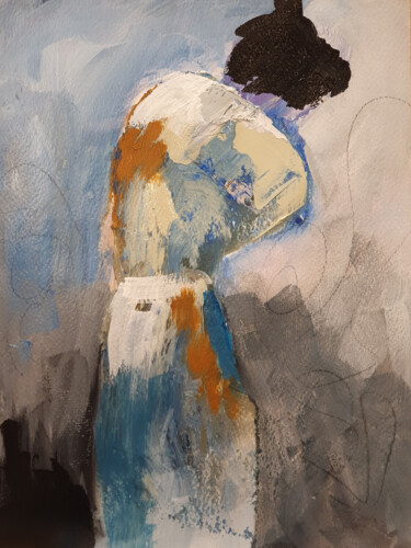 Malerei mit dem Titel "Elle - Peinture sem…" von Chantal Proulx, Original-Kunstwerk, Acryl