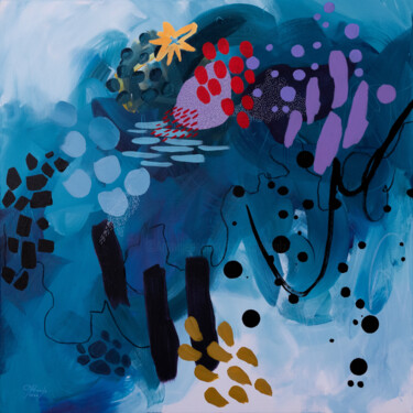 Картина под названием "Opal Reef" - Chantal Proulx, Подлинное произведение искусства, Акрил Установлен на Деревянная рама дл…