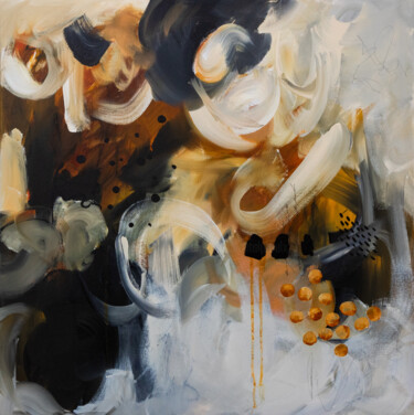 Картина под названием "Crème brûlée" - Chantal Proulx, Подлинное произведение искусства, Акрил Установлен на Деревянная рама…