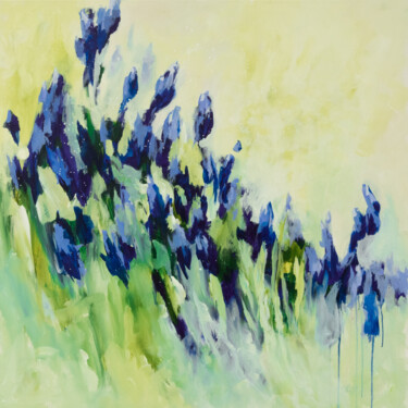 Картина под названием "Iris de mes amours" - Chantal Proulx, Подлинное произведение искусства, Акрил Установлен на Деревянна…