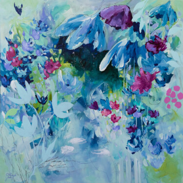 Картина под названием "Botanica 4" - Chantal Proulx, Подлинное произведение искусства, Акрил Установлен на Деревянная рама д…
