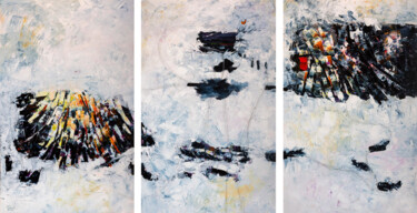 Картина под названием "Pêche aux poissons…" - Chantal Proulx, Подлинное произведение искусства, Акрил Установлен на Деревянн…