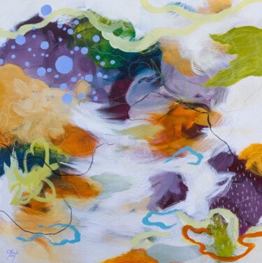 Картина под названием "Eau vive" - Chantal Proulx, Подлинное произведение искусства, Акрил Установлен на Деревянная рама для…