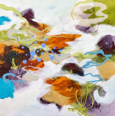 Картина под названием "Eau limpide" - Chantal Proulx, Подлинное произведение искусства, Акрил Установлен на Деревянная рама…