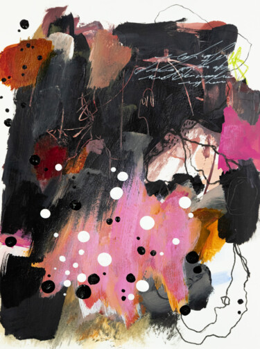 Pittura intitolato "Dans les coulisses…" da Chantal Proulx, Opera d'arte originale, Acrilico