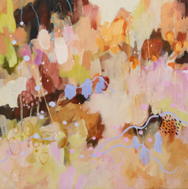 Pintura titulada "Désert de fleurs" por Chantal Proulx, Obra de arte original, Acrílico Montado en Bastidor de camilla de ma…