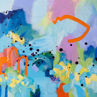 Pintura titulada "Le jour où j'ai ouv…" por Chantal Proulx, Obra de arte original, Acrílico Montado en Bastidor de camilla d…