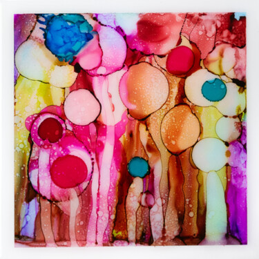 Картина под названием "Bubble Gum" - Chantal Proulx, Подлинное произведение искусства, Чернила Установлен на Деревянная рама…