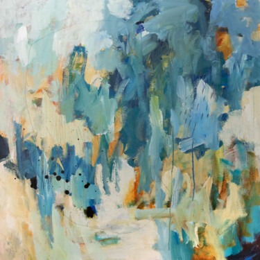 Картина под названием "Les arbres bleus" - Chantal Proulx, Подлинное произведение искусства, Акрил Установлен на Деревянная…