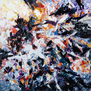 Картина под названием "Sous le ciel de jan…" - Chantal Proulx, Подлинное произведение искусства, Акрил Установлен на Деревян…