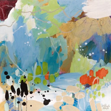 Картина под названием "Trésor caché" - Chantal Proulx, Подлинное произведение искусства, Акрил Установлен на Деревянная рама…