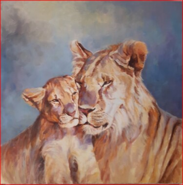 Peinture intitulée "Lions" par Chantal Signorini (C.Signorini), Œuvre d'art originale, Huile