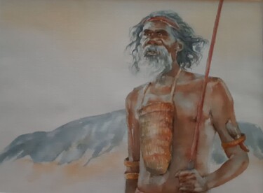 Peinture intitulée "chasseur d'Australie" par Chantal Signorini (C.Signorini), Œuvre d'art originale, Aquarelle