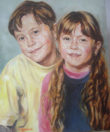 Peinture intitulée "Les jumeaux" par Chantal Signorini (C.Signorini), Œuvre d'art originale, Huile