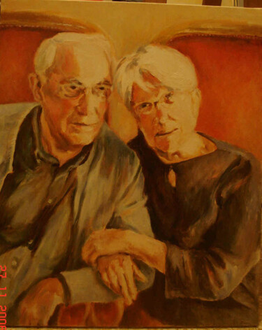 Peinture intitulée "couple" par Chantal Signorini (C.Signorini), Œuvre d'art originale, Huile