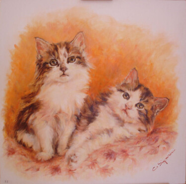 Peinture intitulée "chaton n°1" par Chantal Signorini (C.Signorini), Œuvre d'art originale