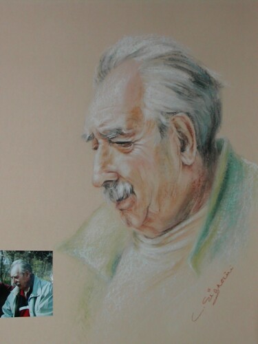 Drawing titled "Papa de Jean Mihel.…" by Chantal Signorini (C.Signorini), Original Artwork, Pastel