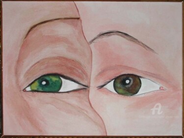 Peinture intitulée "Deux regards" par Chantal Thomas Rogé, Œuvre d'art originale, Aquarelle