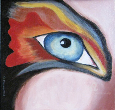 Peinture intitulée "Eyes G" par Chantal Thomas Rogé, Œuvre d'art originale, Huile