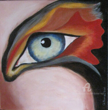 Peinture intitulée "Eyes D" par Chantal Thomas Rogé, Œuvre d'art originale, Huile