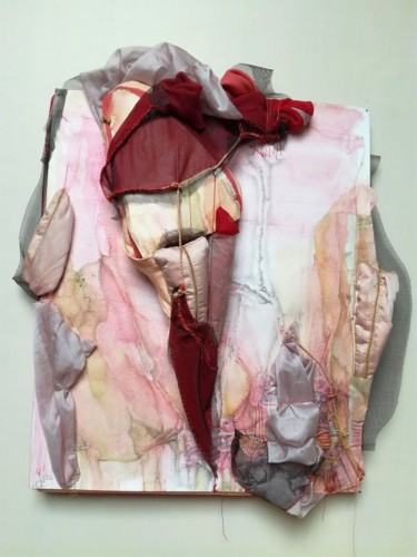 Текстильное искусство под названием "CULôté.e.s" - Chantal Tichit, Подлинное произведение искусства, Ткань Установлен на Дер…