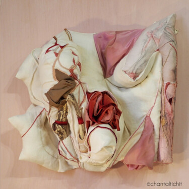 Textile Art titled "A vos marques, étri…" by Chantal Tichit, Original Artwork, Watercolor Mounted on Wood Panel