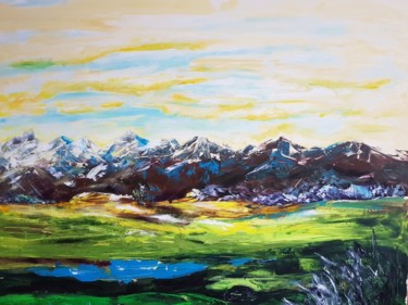 Peinture intitulée "Paysage des Pyrénées" par Chantal Walter, Œuvre d'art originale, Acrylique