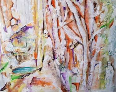 Painting titled "Mémoire des arbres" by Chantal Walter, Original Artwork, Acrylic