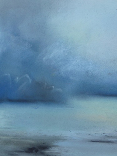 Malerei mit dem Titel "Paysage marin" von Chantal Weyer, Original-Kunstwerk, Pastell