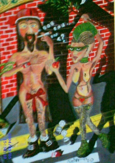 Peinture intitulée "Eden 2002" par Chantal Woulzez, Œuvre d'art originale