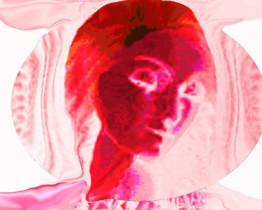 Textile Art titled "Sainte" by Chantal Cavenel, Original Artwork, Digital Painting