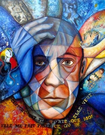 Malerei mit dem Titel "Picasso" von Chantal Galiana, Original-Kunstwerk, Öl