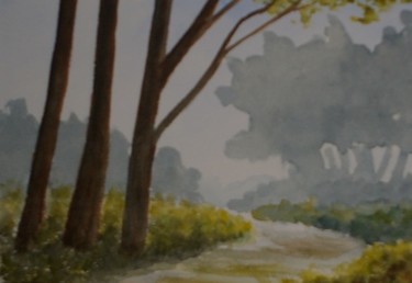 Peinture intitulée "sentier dans la bru…" par Chantal Herran, Œuvre d'art originale, Aquarelle