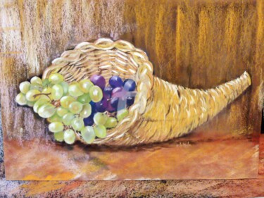 Pintura intitulada "La Vendange" por Chantal Le Mesle, Obras de arte originais, Pastel