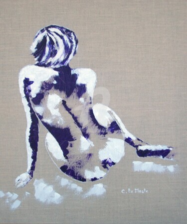 Painting titled "Le Nu" by Chantal Le Mesle, Original Artwork, Acrylic