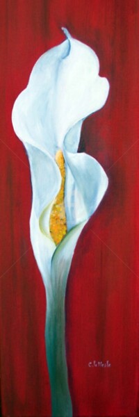 Painting titled "Arum" by Chantal Le Mesle, Original Artwork, Acrylic