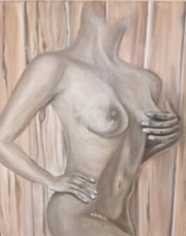 Painting titled "Sensualité 3" by Chantal Le Mesle, Original Artwork, Oil