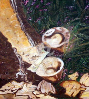 Painting titled "La Résine" by Chantal Le Mesle, Original Artwork, Oil