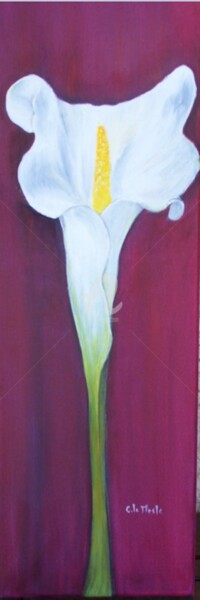 Painting titled "Arums 4" by Chantal Le Mesle, Original Artwork, Oil