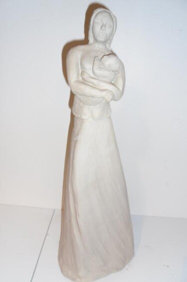 Sculpture titled "la femme et l'enfan…" by Chantal Le Mesle, Original Artwork, Terra cotta