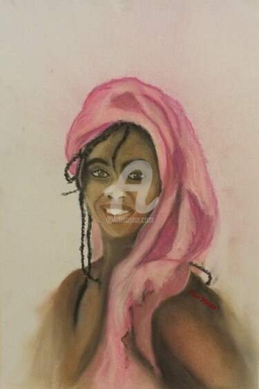 Картина под названием "Portrait Pastel" - Chantal Le Mesle, Подлинное произведение искусства, Пастель