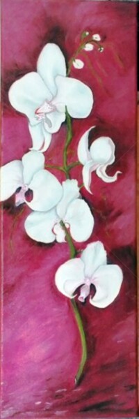 Pintura intitulada "Orchidées" por Chantal Le Mesle, Obras de arte originais, Acrílico