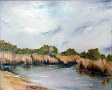 Painting titled "Balade au Teich" by Chantal Le Mesle, Original Artwork, Oil