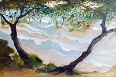Painting titled "Lavandou - Saint Cl…" by Chantal Le Mesle, Original Artwork, Oil