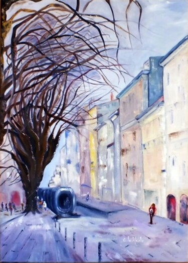 Ζωγραφική με τίτλο "Rue de Bordeaux" από Chantal Le Mesle, Αυθεντικά έργα τέχνης, Λάδι